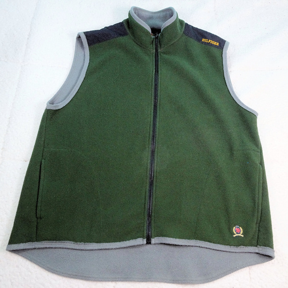 Tommy Hilfiger Green/Gray Fleece Vest X-Large - Picture 1 of 5